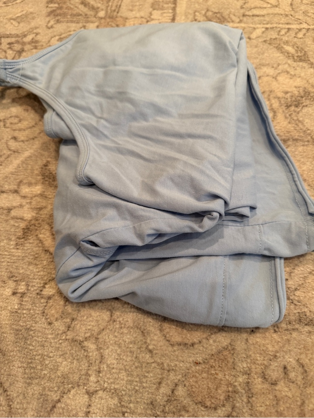 Light Blue Athleisure Romper Built In Shorts Racerback Pockets Size M - Picture 6 of 6